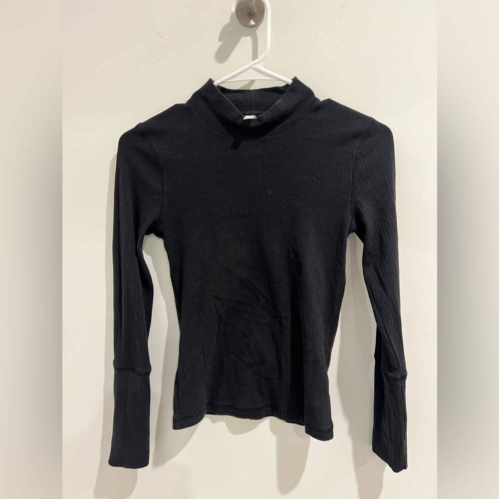 Free people mock neck ribbed long sleeve